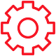 red gear line icon