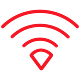 red wifi line icon