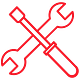 red tools line icon