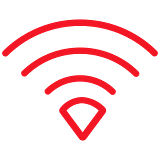 red wifi line icon